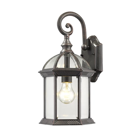 Z-Lite Annex 1 Light Outdoor Wall Light, Rust & Clear Beveled 563M-RT